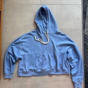 Aerie Women's Blue waffle Hoodie Sweater